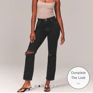 A&F Curve Love Ultra High Rise Ankle Straight Jean